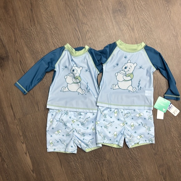 NWT Twin alert! 2xDisney Kids 18mo Winnie the Pooh Swim Rashguard Sets. πππππ - Picture 12 of 12